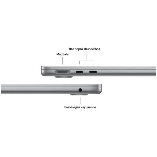 Apple MacBook Air 13" (M3, 8C CPU/8C GPU, 2024), 8 Gb, 256 Gb SSD, Gray, MRXN3 — изображение 3
