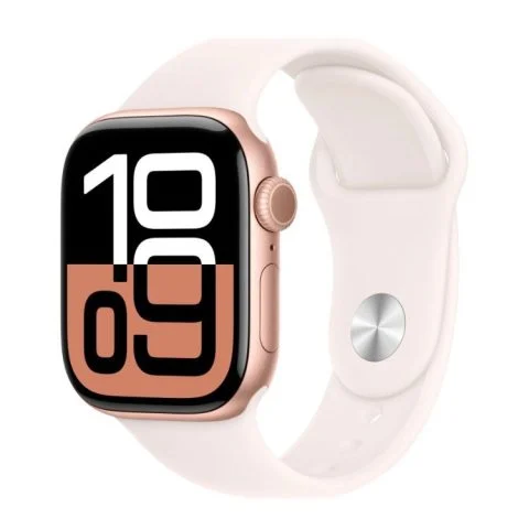 Apple Watch Series 10, 42 мм, Умные часы Корпус из алюминия цвета «Розовое золото», спортивный ремешок цвета «Румянец»
