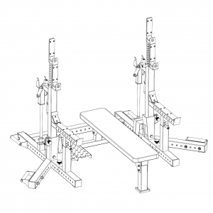 Профессиональная стойка и скамья для пауэрлифтинга