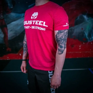 Футболка мужская YOUSTEEL TH, Красный меланж (HR), XXL