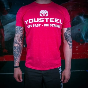 Футболка мужская YOUSTEEL TH, Красный меланж (HR), XXL