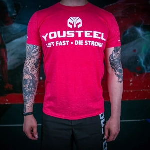 Футболка мужская YOUSTEEL TH, Красный меланж (HR), XXL